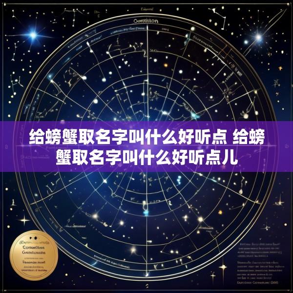 给螃蟹取名字叫什么好听点 给螃蟹取名字叫什么好听点儿
