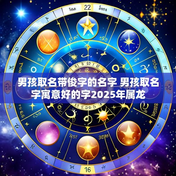 男孩取名带俊字的名字 男孩取名字寓意好的字2025年属龙
