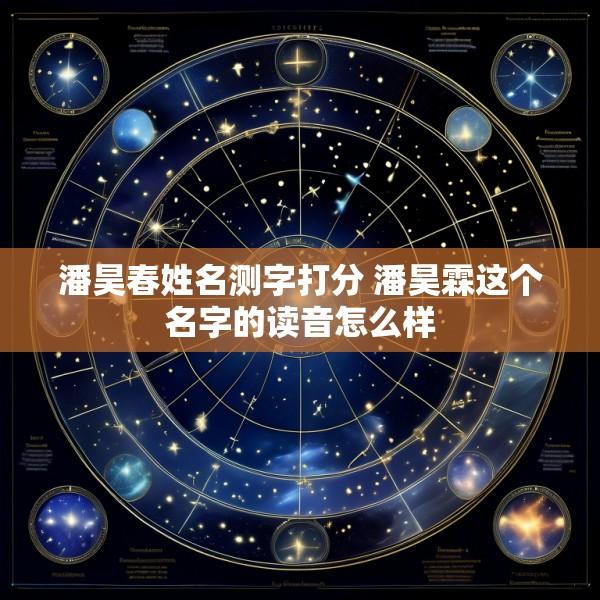 潘昊春姓名测字打分 潘昊霖这个名字的读音怎么样