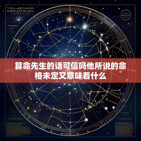算命先生的话可信吗他所说的命格未定又意味着什么