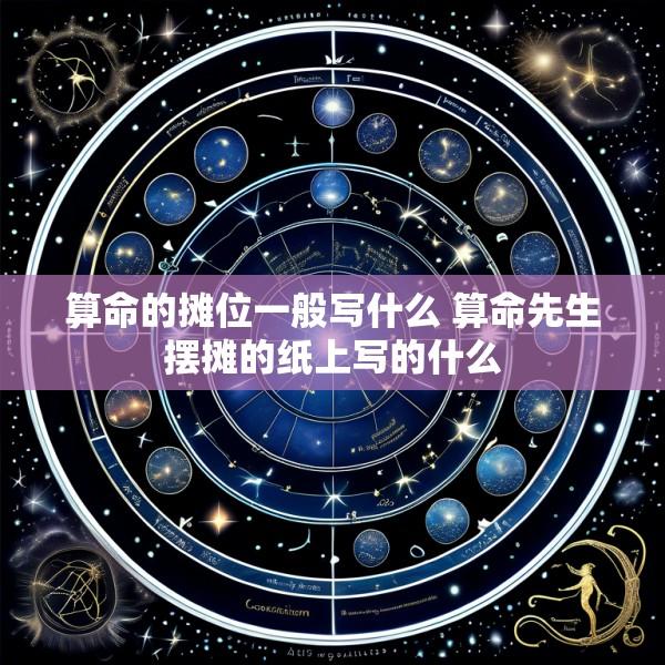 算命的摊位一般写什么 算命先生摆摊的纸上写的什么