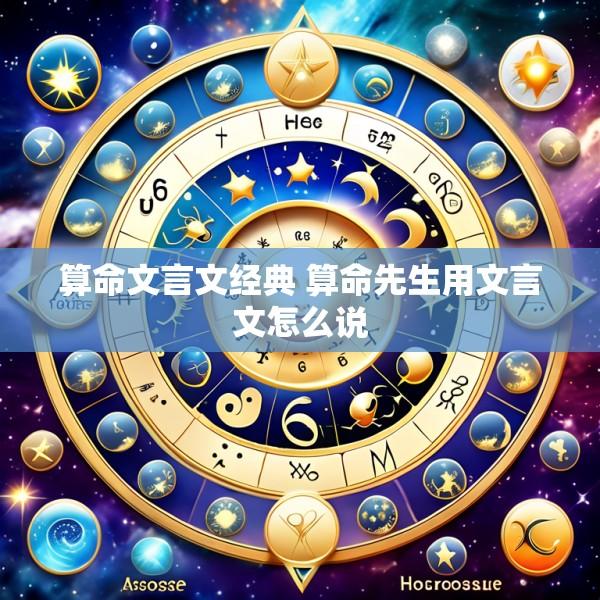 算命文言文经典 算命先生用文言文怎么说