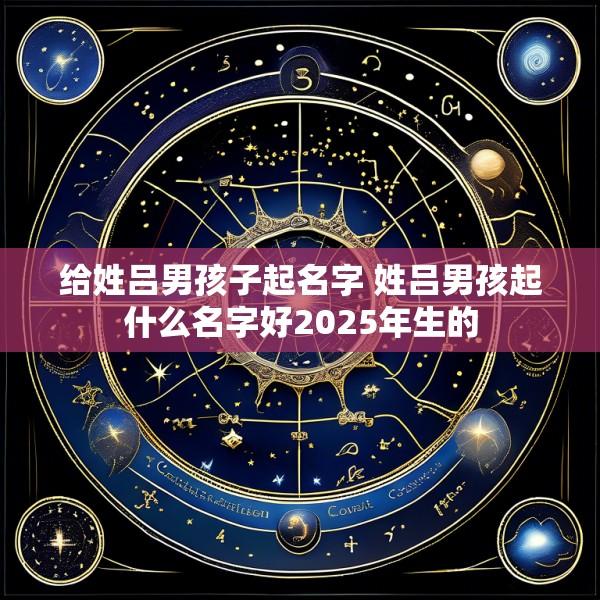 给姓吕男孩子起名字 姓吕男孩起什么名字好2025年生的