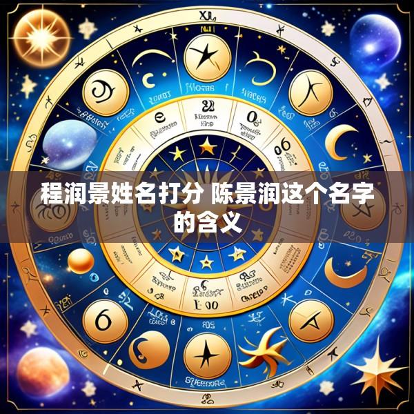 程润景姓名打分 陈景润这个名字的含义