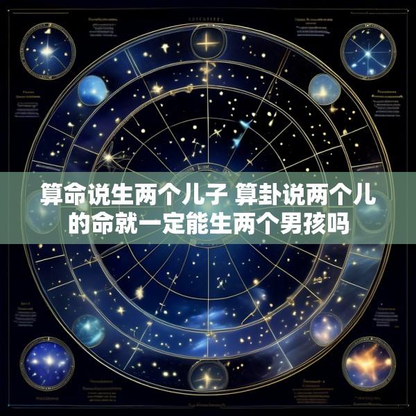算命说生两个儿子 算卦说两个儿的命就一定能生两个男孩吗
