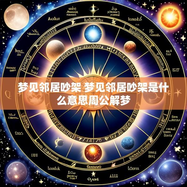 梦见邻居吵架 梦见邻居吵架是什么意思周公解梦