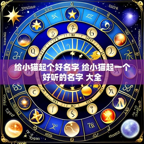 给小猫起个好名字 给小猫起一个好听的名字 大全
