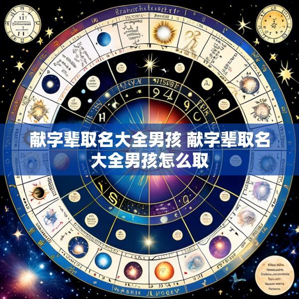 献字辈取名大全男孩 献字辈取名大全男孩怎么取