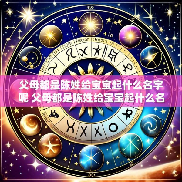 父母都是陈姓给宝宝起什么名字呢 父母都是陈姓给宝宝起什么名字呢好听