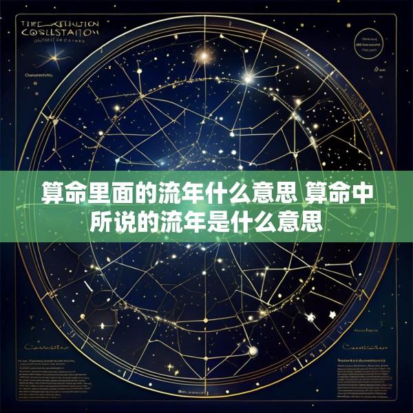 算命里面的流年什么意思 算命中所说的流年是什么意思
