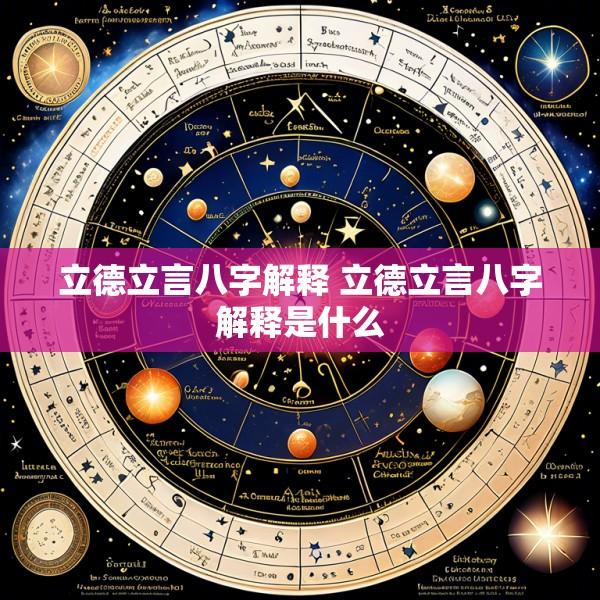 立德立言八字解释 立德立言八字解释是什么