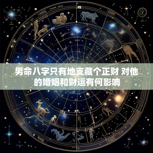 男命八字只有地支藏个正财 对他的婚姻和财运有何影响