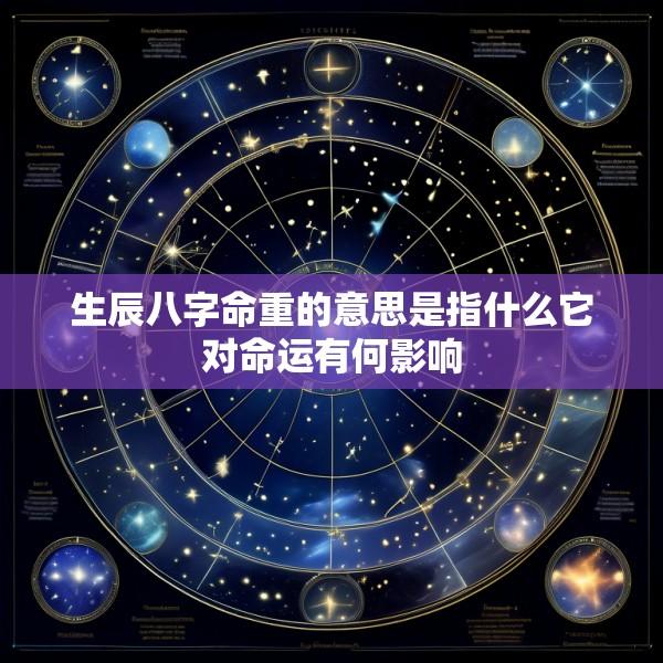 生辰八字命重的意思是指什么它对命运有何影响