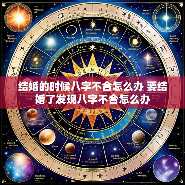 结婚的时候八字不合怎么办 要结婚了发现八字不合怎么办