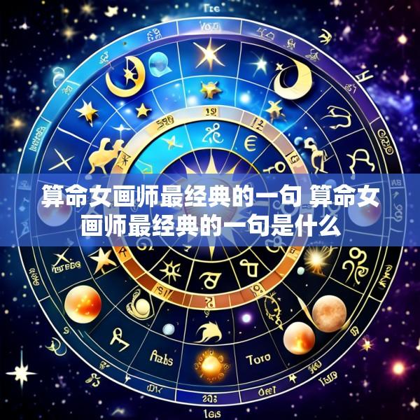 算命女画师最经典的一句 算命女画师最经典的一句是什么