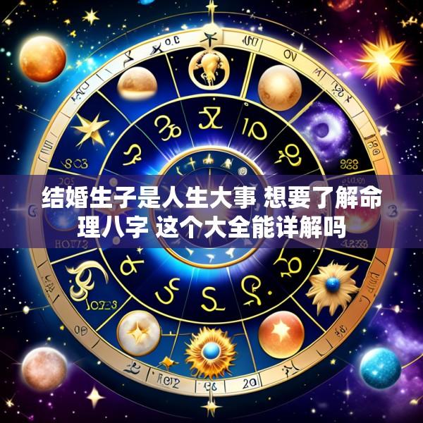 结婚生子是人生大事 想要了解命理八字 这个大全能详解吗