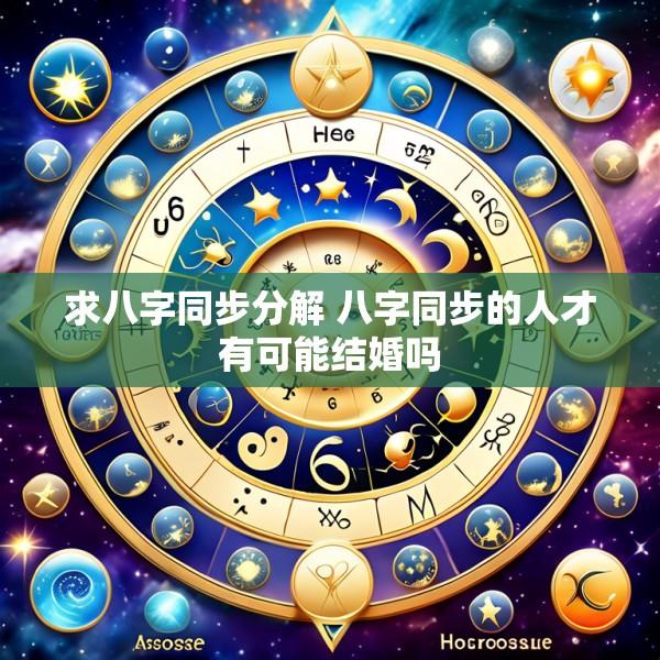 求八字同步分解 八字同步的人才有可能结婚吗