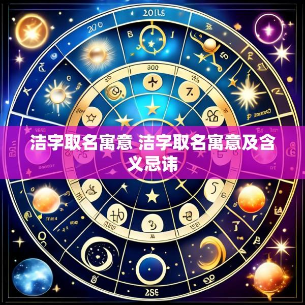 洁字取名寓意 洁字取名寓意及含义忌讳