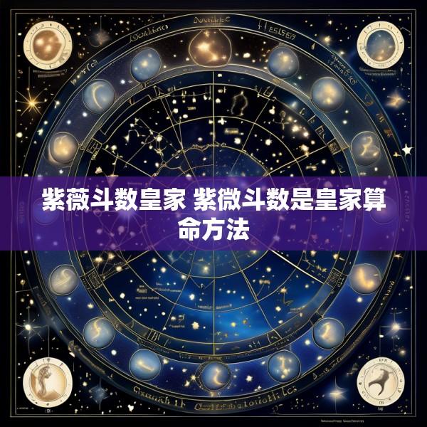 紫薇斗数皇家 紫微斗数是皇家算命方法