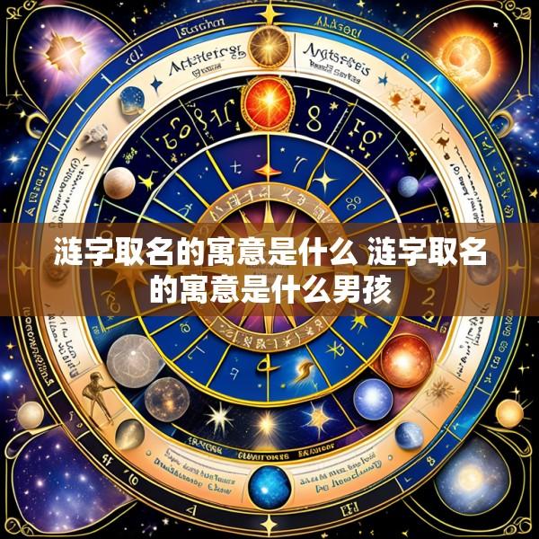 涟字取名的寓意是什么 涟字取名的寓意是什么男孩