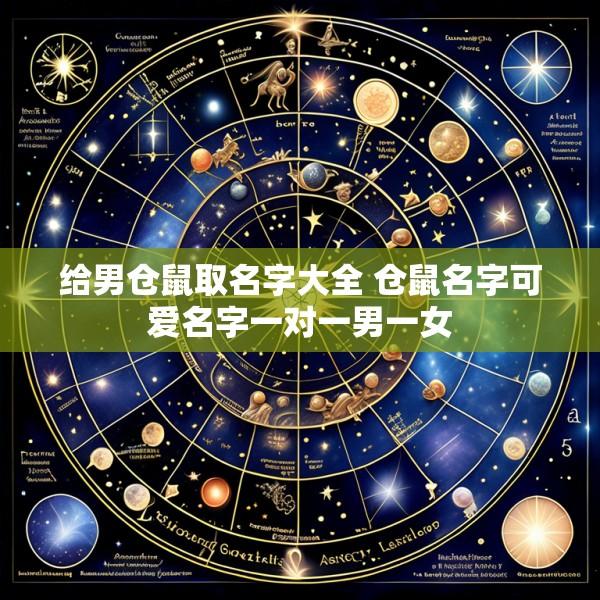给男仓鼠取名字大全 仓鼠名字可爱名字一对一男一女
