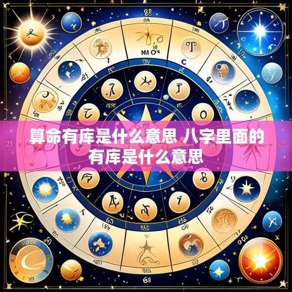算命有库是什么意思 八字里面的有库是什么意思