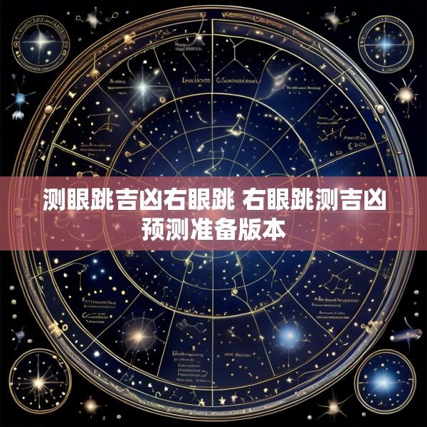 测眼跳吉凶右眼跳 右眼跳测吉凶预测准备版本