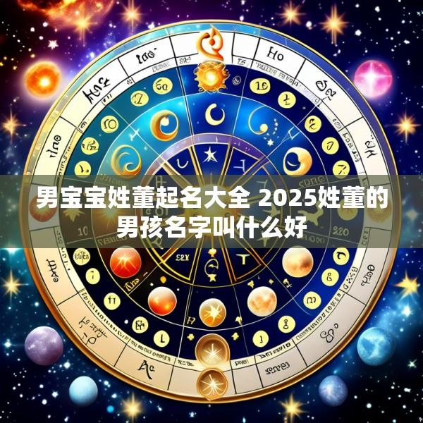男宝宝姓董起名大全 2025姓董的男孩名字叫什么好