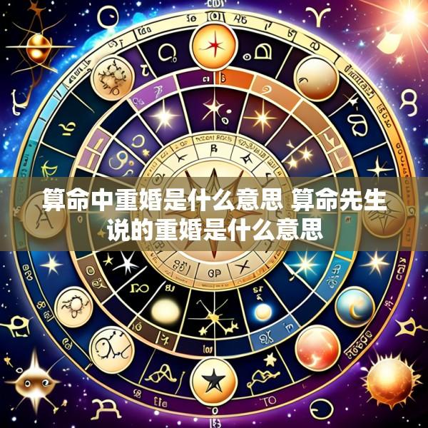 算命中重婚是什么意思 算命先生说的重婚是什么意思