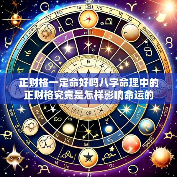 正财格一定命好吗八字命理中的正财格究竟是怎样影响命运的