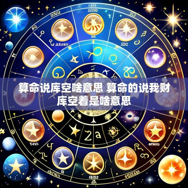 算命说库空啥意思 算命的说我财库空着是啥意思