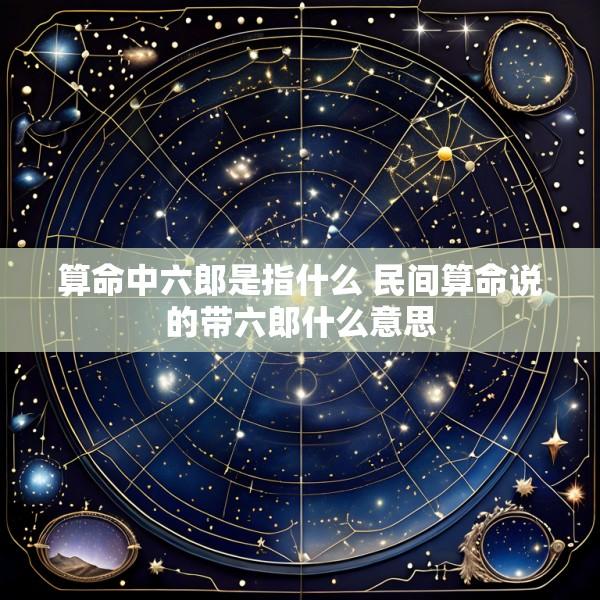 算命中六郎是指什么 民间算命说的带六郎什么意思