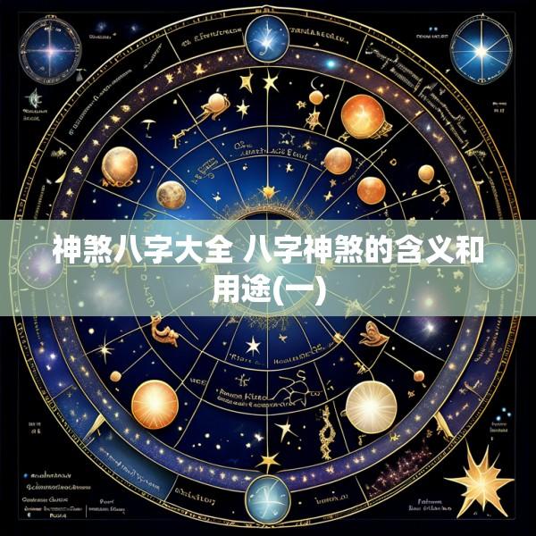 神煞八字大全 八字神煞的含义和用途(一)
