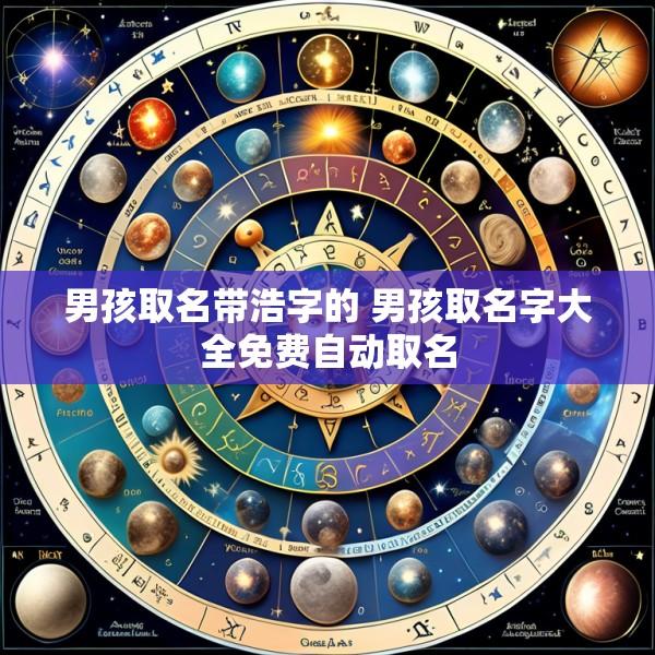 男孩取名带浩字的 男孩取名字大全免费自动取名