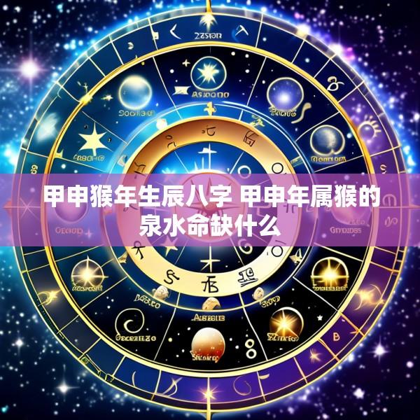 甲申猴年生辰八字 甲申年属猴的泉水命缺什么