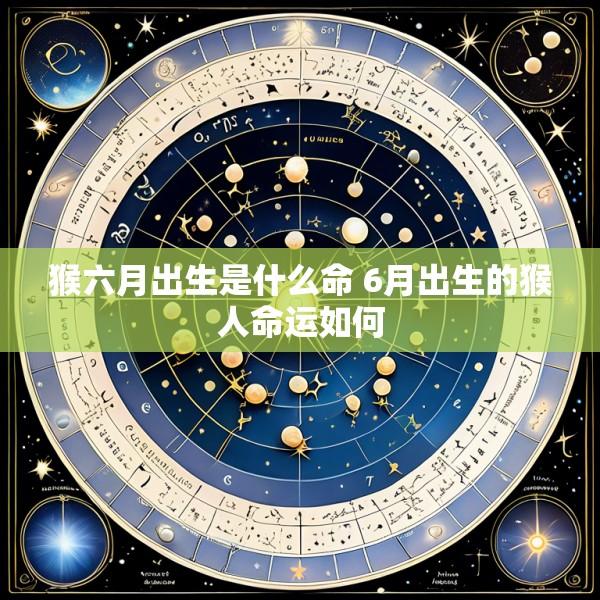 猴六月出生是什么命 6月出生的猴人命运如何