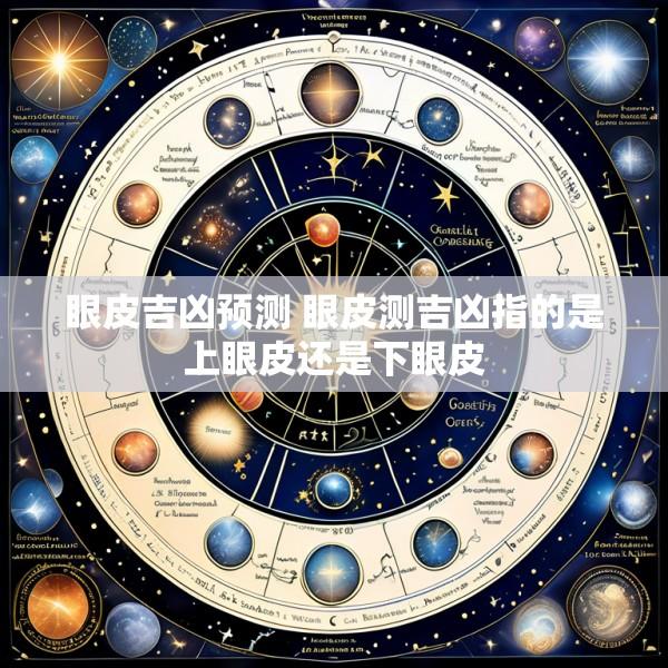 眼皮吉凶预测 眼皮测吉凶指的是上眼皮还是下眼皮