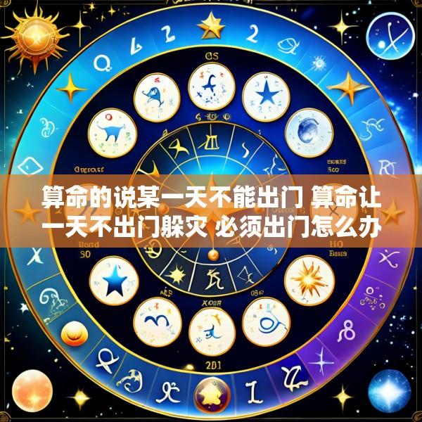 算命的说某一天不能出门 算命让一天不出门躲灾 必须出门怎么办