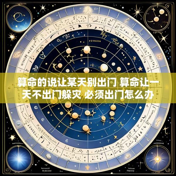算命的说让某天别出门 算命让一天不出门躲灾 必须出门怎么办