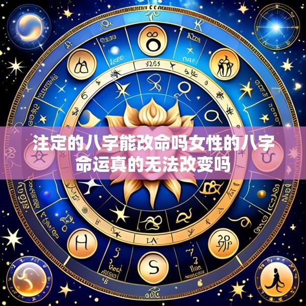注定的八字能改命吗女性的八字命运真的无法改变吗