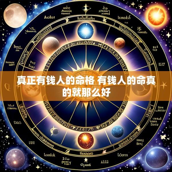 真正有钱人的命格 有钱人的命真的就那么好