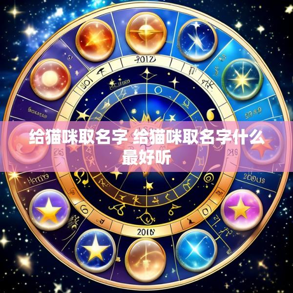给猫咪取名字 给猫咪取名字什么最好听