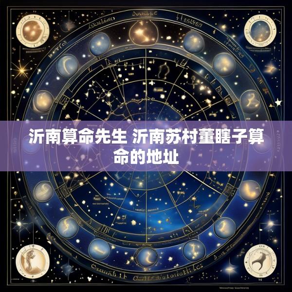 沂南算命先生 沂南苏村董瞎子算命的地址