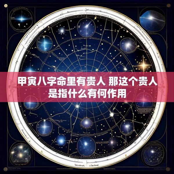 甲寅八字命里有贵人 那这个贵人是指什么有何作用