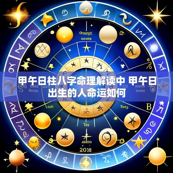 甲午日柱八字命理解读中 甲午日出生的人命运如何