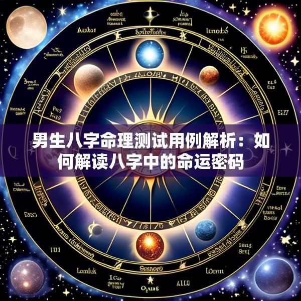 男生八字命理测试用例解析：如何解读八字中的命运密码