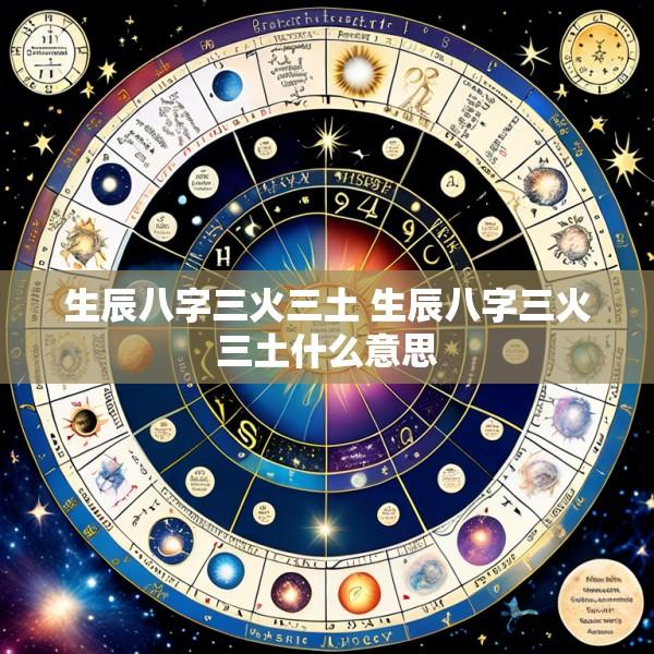 生辰八字三火三土 生辰八字三火三土什么意思