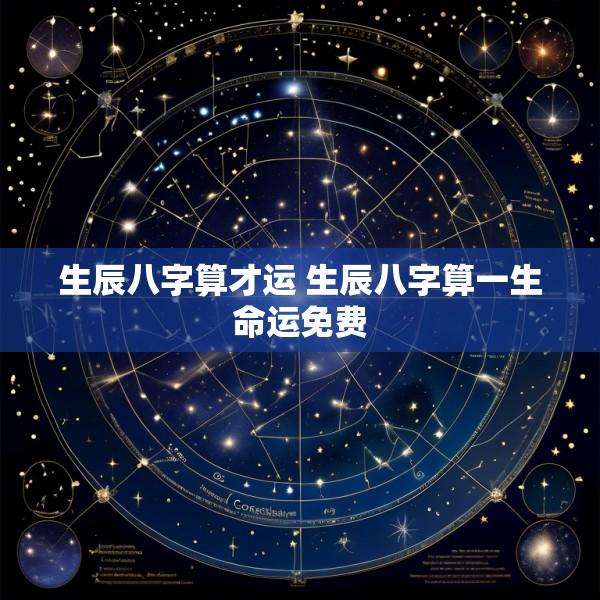 生辰八字算才运 生辰八字算一生命运免费