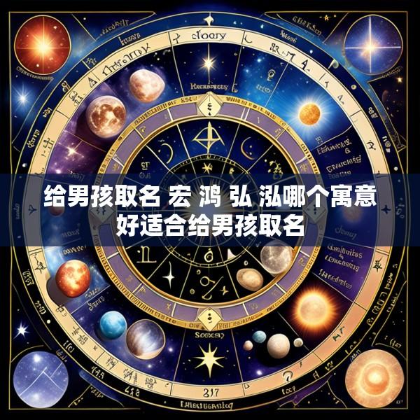 给男孩取名 宏 鸿 弘 泓哪个寓意好适合给男孩取名