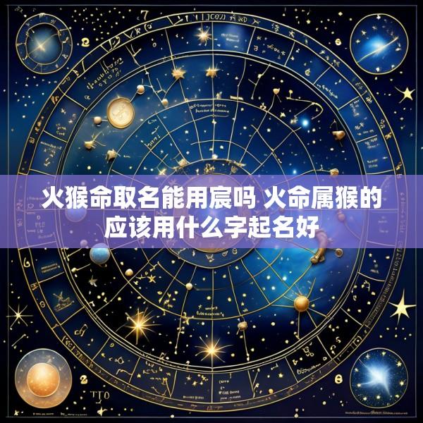 火猴命取名能用宸吗 火命属猴的应该用什么字起名好